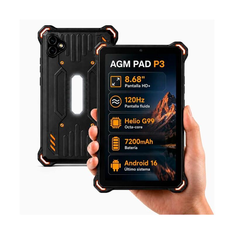 Agm Pad P3 Compact Black Rugerizado 6+128gb 8.68" 120hz Hd+