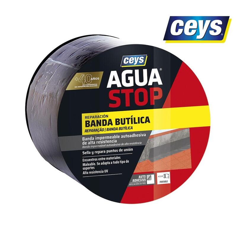 Aguastop Banda Imp. Butilo Gris 10cm X 10m 901005 Ceys