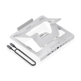 Aisens Soporte De Sobremesa Ajustable Para Portatil / Tablet Con Usb-C Docking 7 En 1, Gris