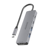 Aisens Usb-C Dock 5 En 1, Usb-C A 1xhdmi 2xusb-A 1xusb-C 1xusb-C Pd, Gris, 15cm