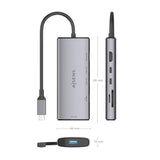 Aisens Usb-C Dock 6 En 1, Usb-C A 1xhdmi, 1xusb-A 10g, 2xusb-C 10g, 1xsd, 1xmicro Sd, Gris, 20cm