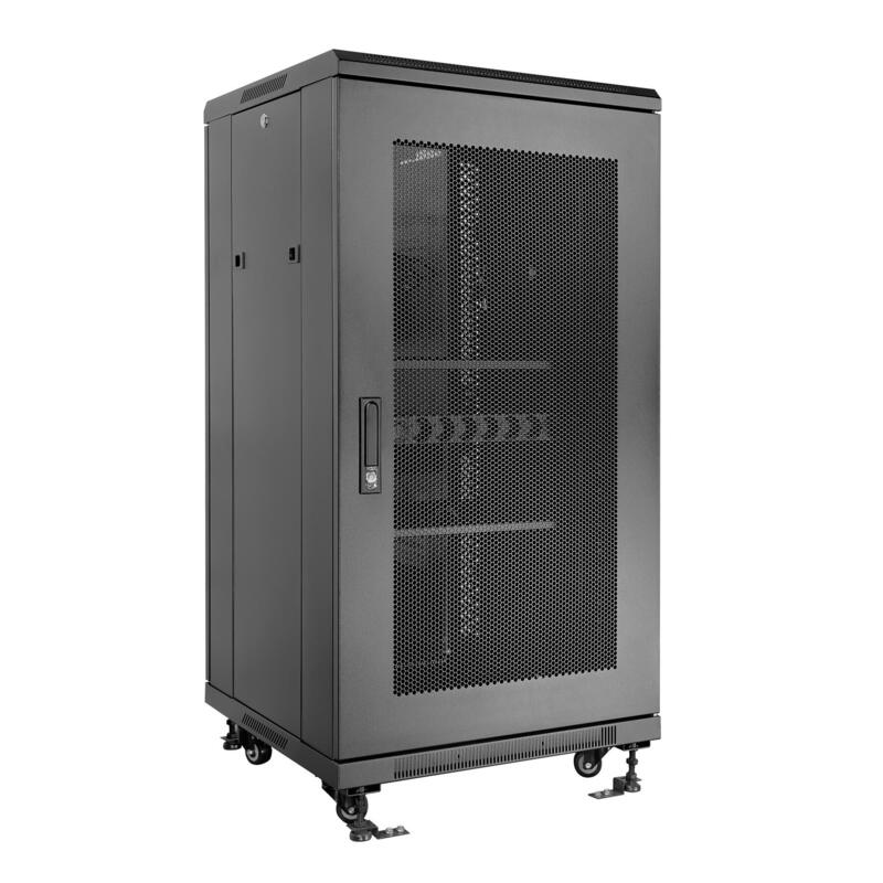 Aiten Data Ai6822 Armario De Suelo 22u - Ancho 600 - Fondo 800 - Con Accesorios - Ruedas Con Freno - Negro