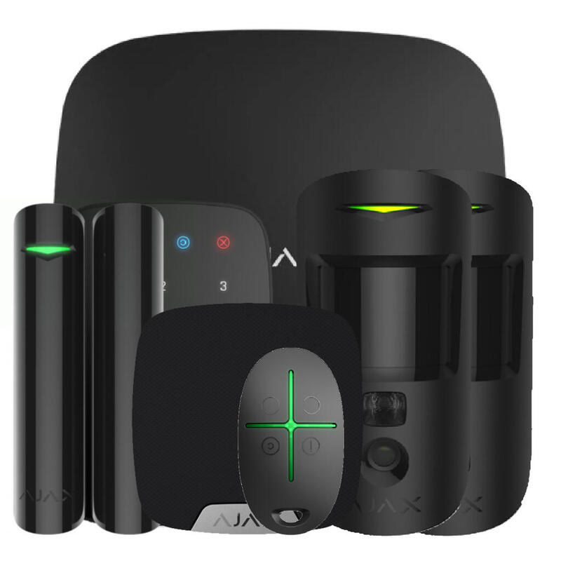 Ajax Hub2kit2g-Dp-Phod-Sc-Bl Kit Ajax Negro. Hub2 + 2motioncamphod + Doorprotect Plus + Spacecontrol + Keypad + Homesiren