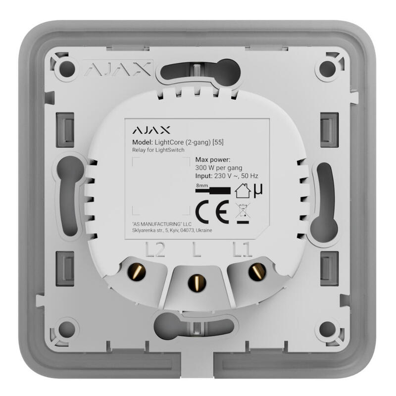 Ajax Lightswitch-Lightcore-2g Ajax Lightswitch Lightcore 2-Gang Jeweller. Interruptor Doble