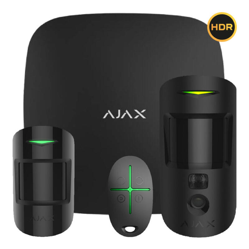 Ajax Starterkit-Cam-Mp-Hdr-Bl1 Kit Ajax Negro. Hub 2 + Motioncam-Hdr + Motionprotect + Spacecontrol