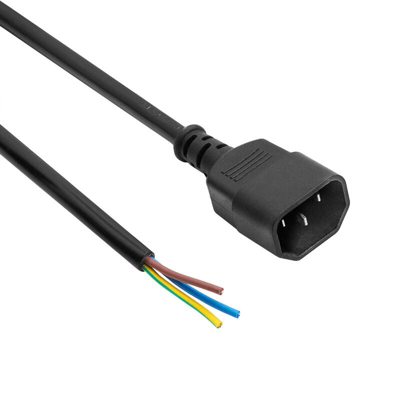 Akyga Cable De Alimentacion With Open Tin Ak-Ot-09c Cu 3x1mm Iec C14 1.8m