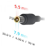 Akyga Cargador Para Coche Para Portátil Ak-Nd-39 20v / 4.5a 90w 7.9x5.5 Mm + Pin Lenovo