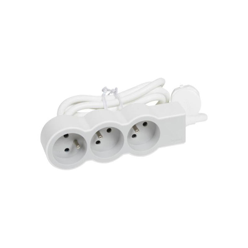 Alargador 3x2p+Z 1,5m Blanco/Gris