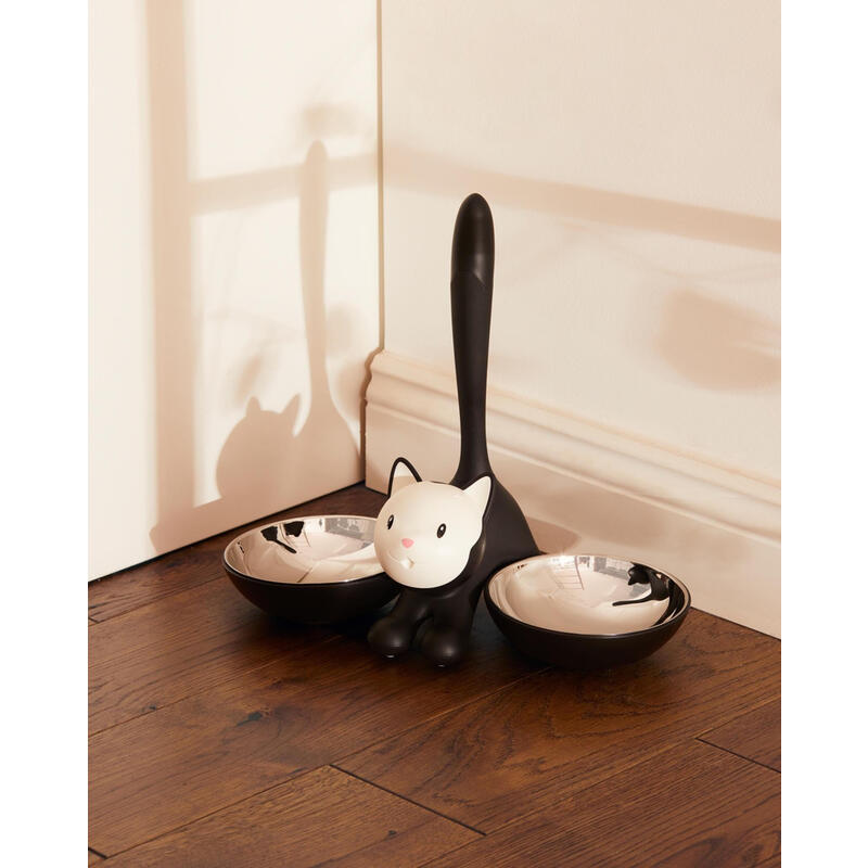 Alessi Ammi09b Cuenco Comedero Para Perro Y Gato Negro