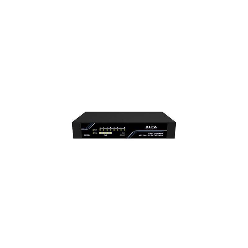 Alfa Network Aps084 8 &Times  10/100mbps Auto-Negotiation Rj-45 Ports With 4-Port 802.3af Poe
