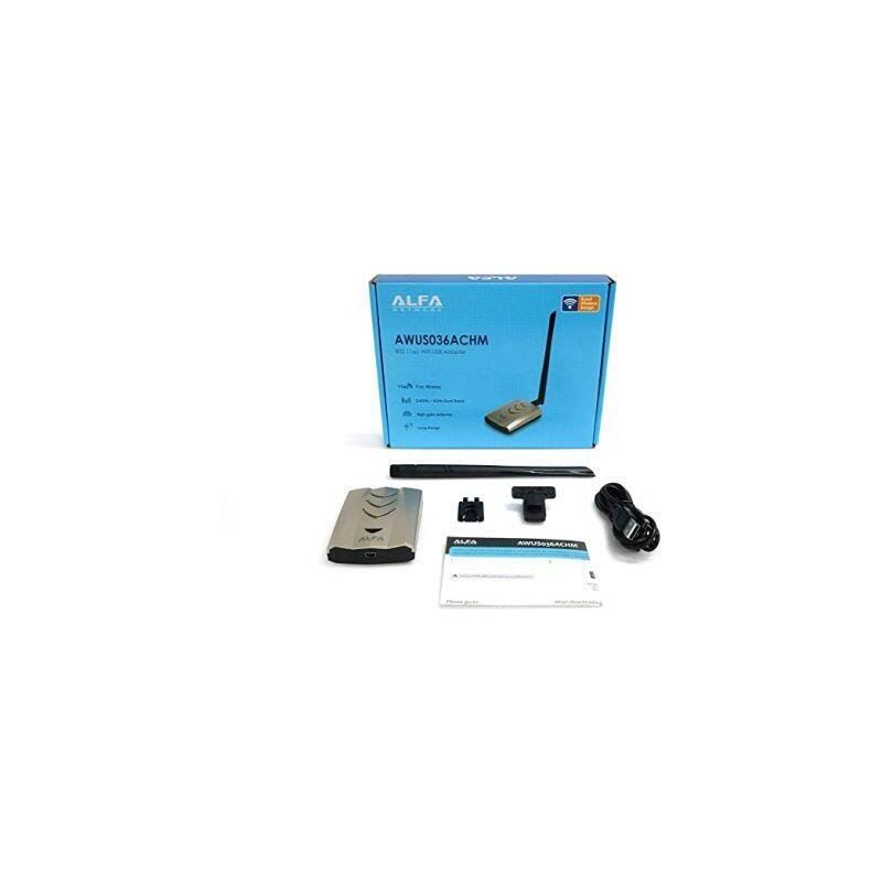 Alfa Network Awus036achm Ac1200 Dual Band Wifi Adapter W/Usb Connector, Mt7610u Chipset