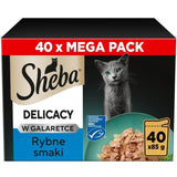 Alimento Húmedo Para Gatos Sheba Delicious Con Sabor A Pescado En Gelatina, 40 X 85 G.
