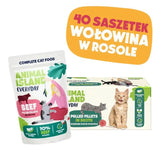 Alimento Para Gatos Animal Island Con Carne De Res En Caldo, Monopaquete De 40 X 85 G.