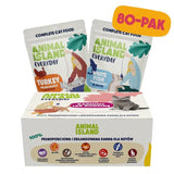 Alimento Para Gatos Animal Island De Pavo Y Pescado Blanco En Envase Marrón, 80 X 85 G.