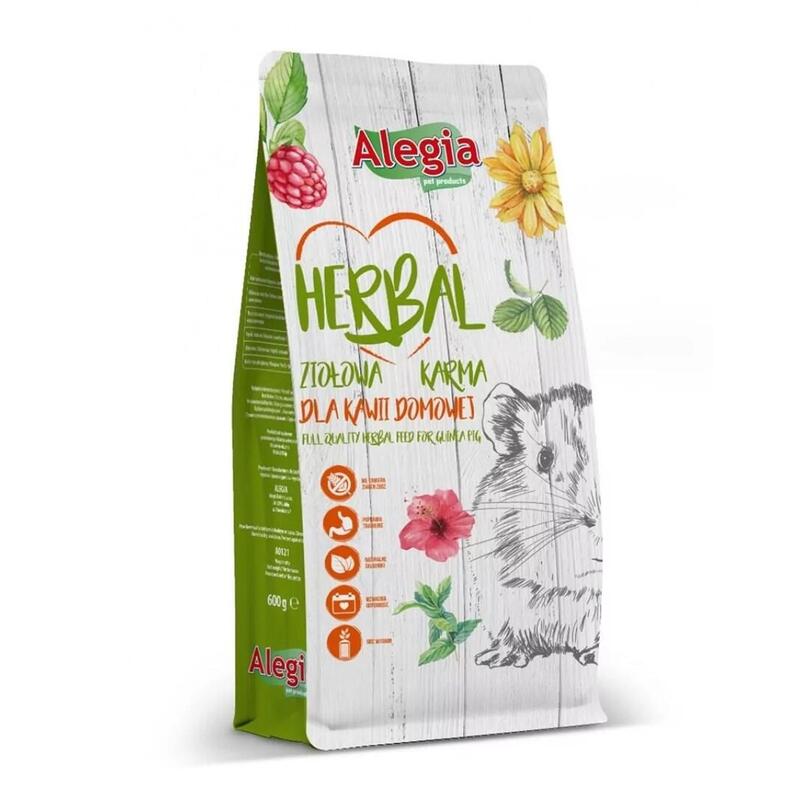 Alimento Seco Alegia Herbal Para Cobayas Domésticas - 600g