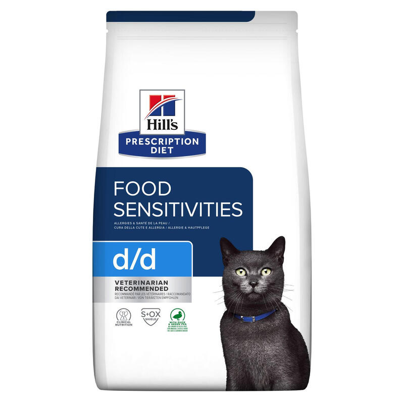 Alimento Seco Para Gatos Hill'S Prescription Diet Feline D/D  Pato, Guisantes 1,5 Kg