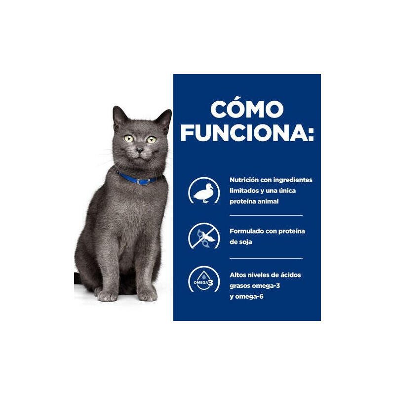 Alimento Seco Para Gatos Hill'S Prescription Diet Feline D/D  Pato, Guisantes 1,5 Kg