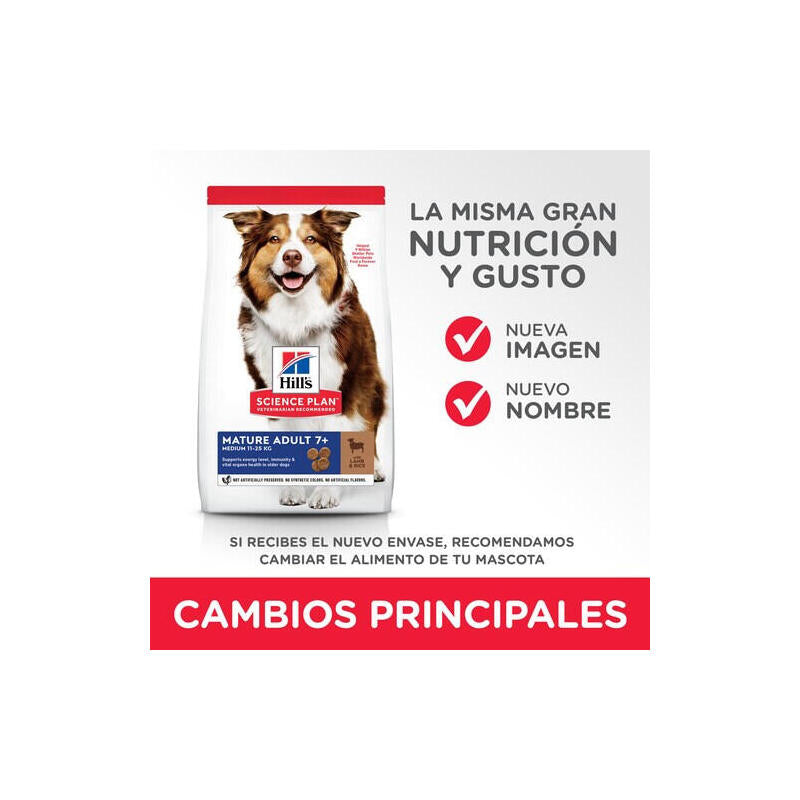 Alimento Seco Para Perros  Hill'S Science Plan Mature Adult Medium Lamb And Rice  2.5 Kg