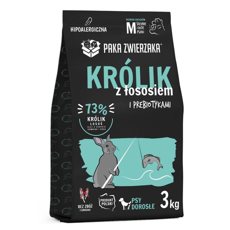 Alimento Seco Para Perros Paka Zwierzaka Rabbit With Salmon M  3kg