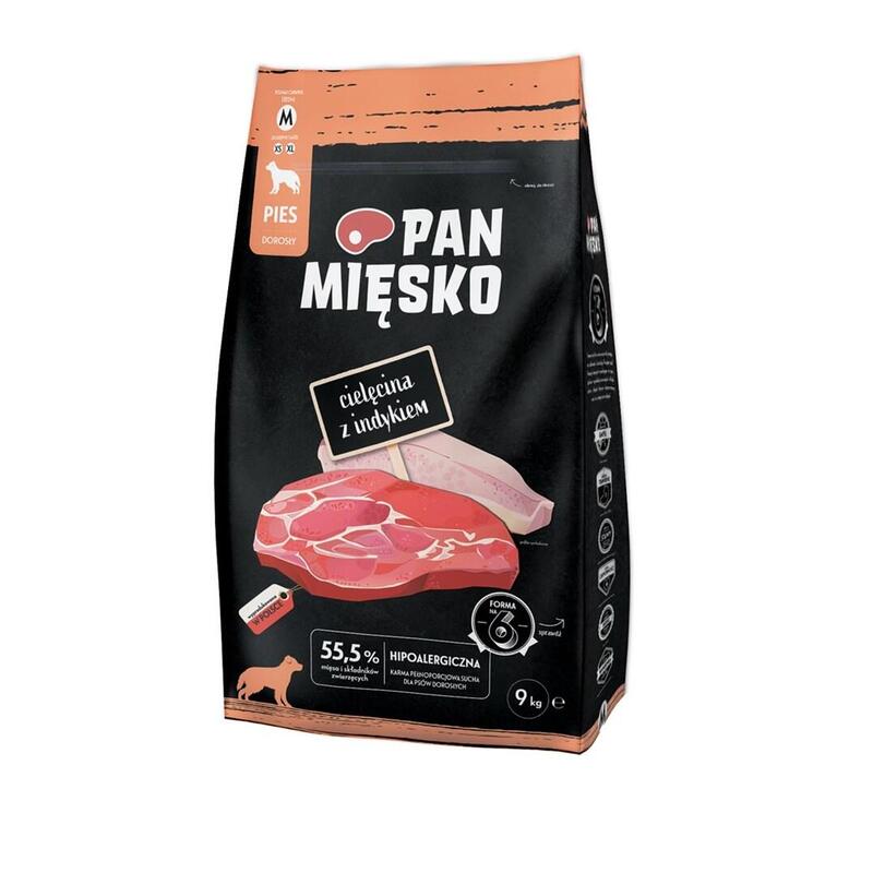 Alimento Seco Para Perros Pan Miesko Veal With Turkey M  9kg