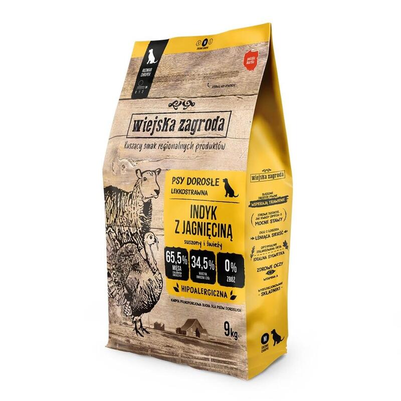 Alimento Seco Para Perros Wiejska Zagroda Turkey With Lamb M  9kg