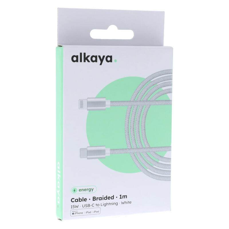 Alkaya Speed Flex Usb-C / Lightning Geflochten 15w, 1m Blanco