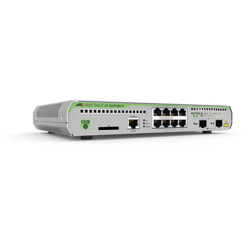 Allied 8x 10 100 1000t Poe+ Ports 2x Combo Ports 124w Poe Capacity Fixed One Ac Power Supply Eu Power Cord