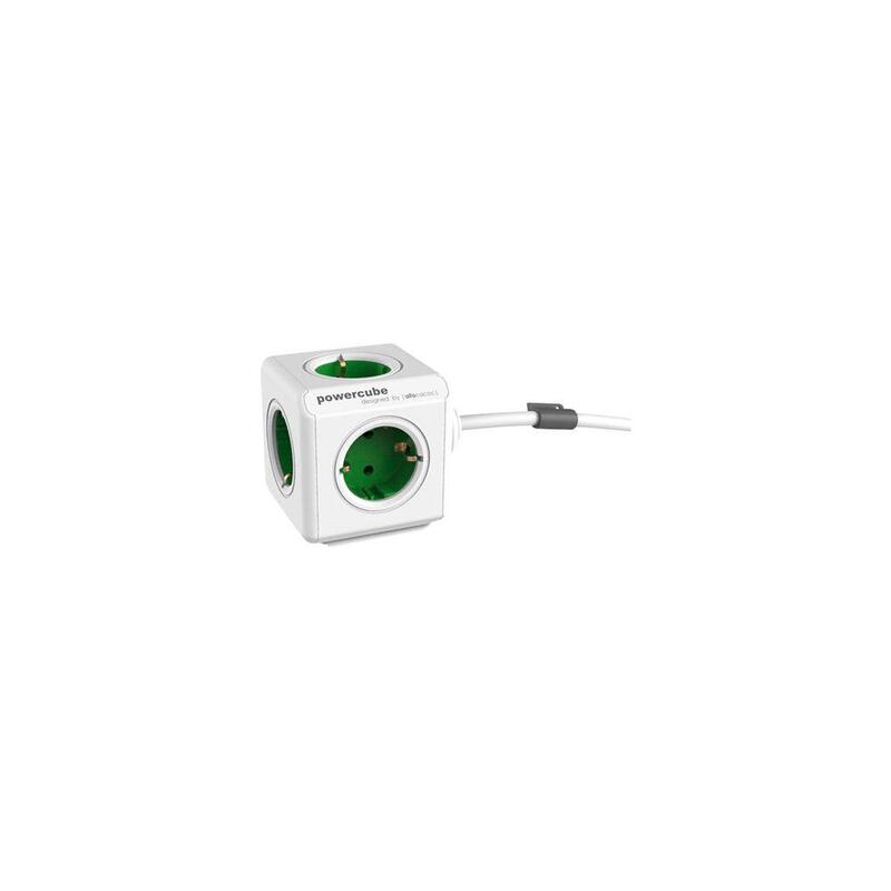 Allocacoc Powercube Extended Unidad De Distribución De Potencia Ca 220-240 V Conectores De Salida: 5 (Cee 7/4) 1.5 M Cable Alemania Verde Kelly