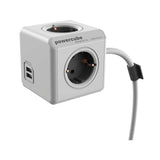 Allocacoc Powercube Extended Usb Incl. 1,5m Cable Gris Tipo F