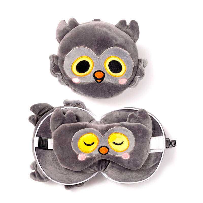 Almohada Viaje Antifaz Buho Winston Adoramals Resteazzz