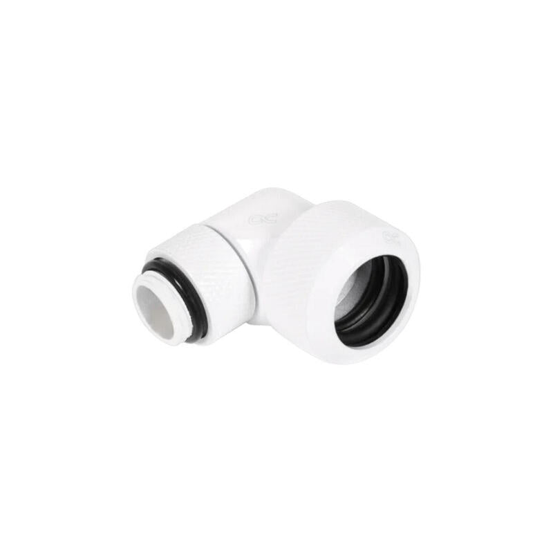 Alphacool Eiszapfen 16mm Hardtube Boquilla Atornillable 90° Giratorio G1/4 - Blanco, Conexión Blanco 17621