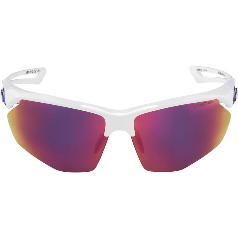 Alpina Okulary Na Rower Nylos Hr  Bialo-Fioletowe Szklo Fioletowe Lustro Cat.3