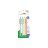 Alpino Soft Touch Pastel Pack Con 4 Boligrafos Retractiles - Punta 1mm - Tacto Suave - Tinta Azul - Colores Pastel