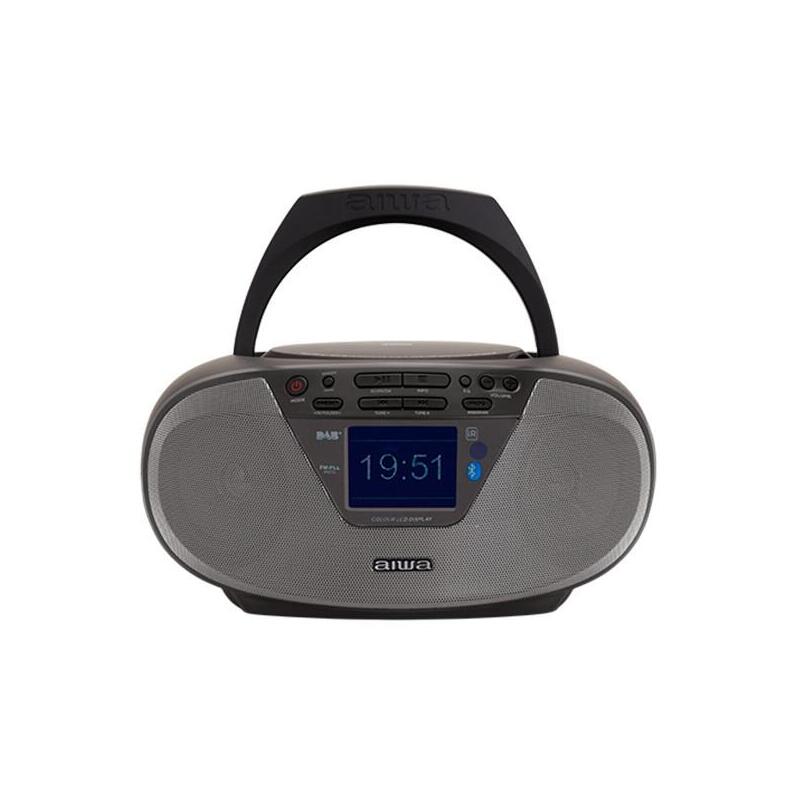 Altavoces Bluetooth 5.0 Con Lector De Cd Mp3 Y Usb Aiwa Boombox Bbtu-500dab/Bk Negro 6w Rms Entrada Aux