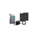 Conjunto De Planta De Energía Alternativa Para Balcón W-Bkw800/880_4 Marco Negro + Solarflow Aio Incl. Hms-800w-2t Wifi, Zendure Aio 2400 All-In-One Bkw800_4_sfai_wave