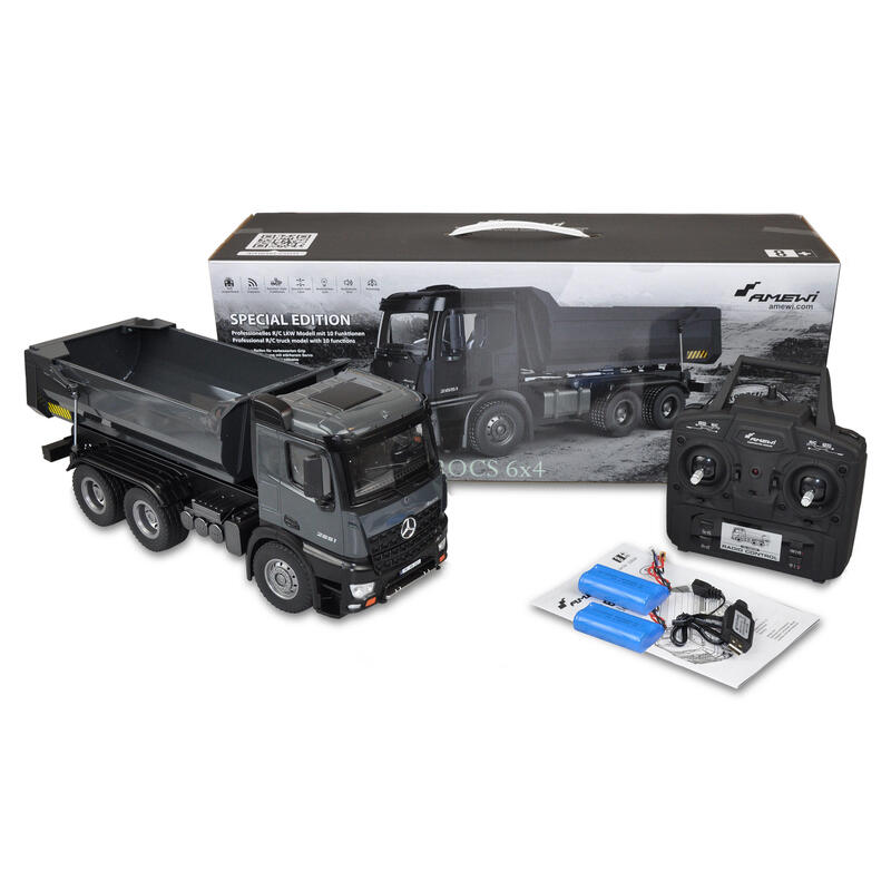 Amewi Rc Sitio De Construcción Camión Volquete Li-Ion Batería 2000mah / 14 +
