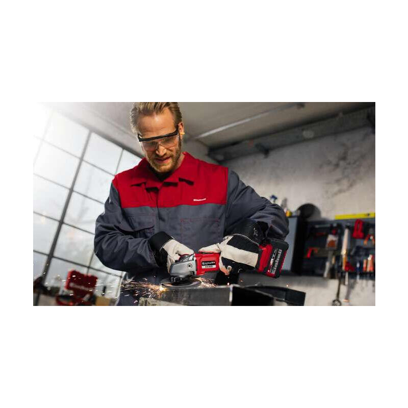 Amoladora Angular A Batería Einhell Professional Axxio, 18 Voltios (Rojo/Negro, Sin Batería Ni Cargador) 4431140