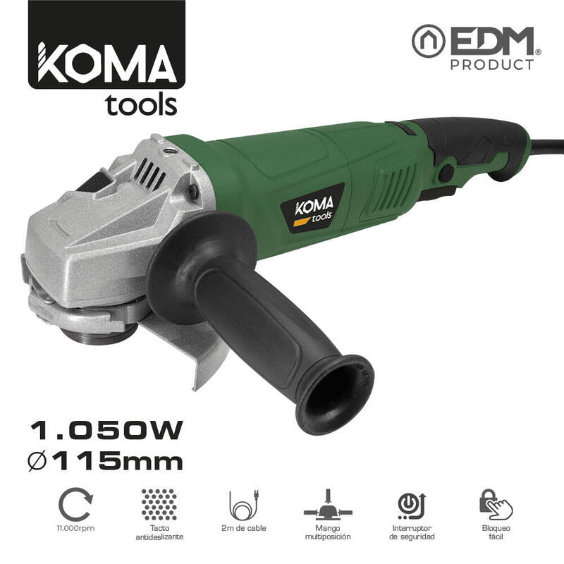 Amoladora Electrica 1050w Ø115mm 22,8x35,5cm Koma Tools