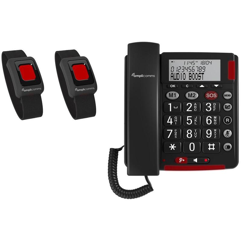 Amplicomms Bigtel 50 Alarm Plus Notrufarmband Duo Dunkelgrau