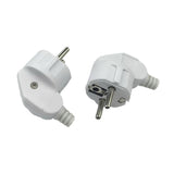 Angled Schuko Power Plug,  White, 16a 250v