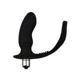 Anillo Para El Pene Con Plug Anal Negro