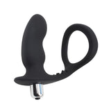 Anillo Para El Pene Con Plug Anal Negro