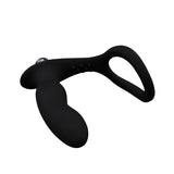 Anillo Para El Pene Con Plug Anal Negro