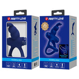 Pretty Love - Luchito Doble Anillo Vibrador Rabbit Azul