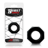 Anillo Para El Pene Poligonal Súper Flexible 2.2 Cm Negro