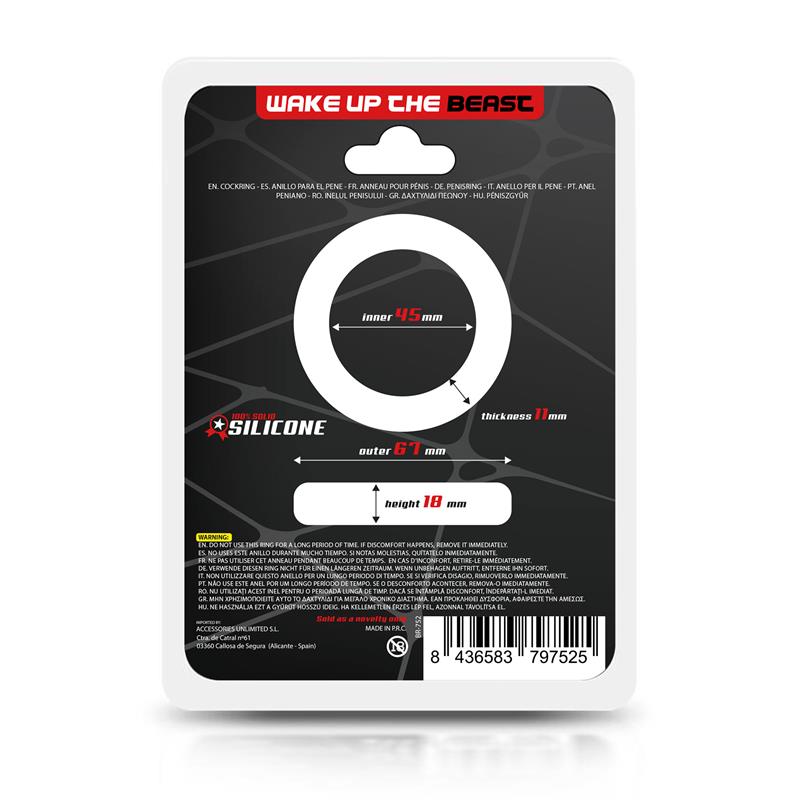 Anillo Para El Pene Silicona Sólida 4.5 Cm