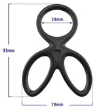 Anillo Triple Pene Y Testículos Silicona Líquida Flexible