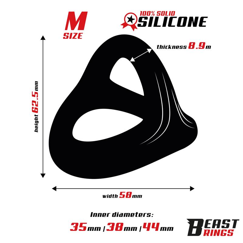 Anillo Triple Silicona Solida 44/38/35mm Talla M