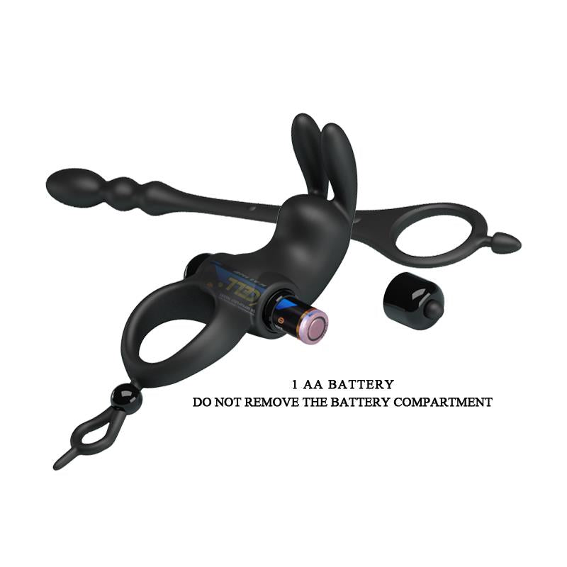 Anillo Vibrador Con Cadena Anal Desmontable