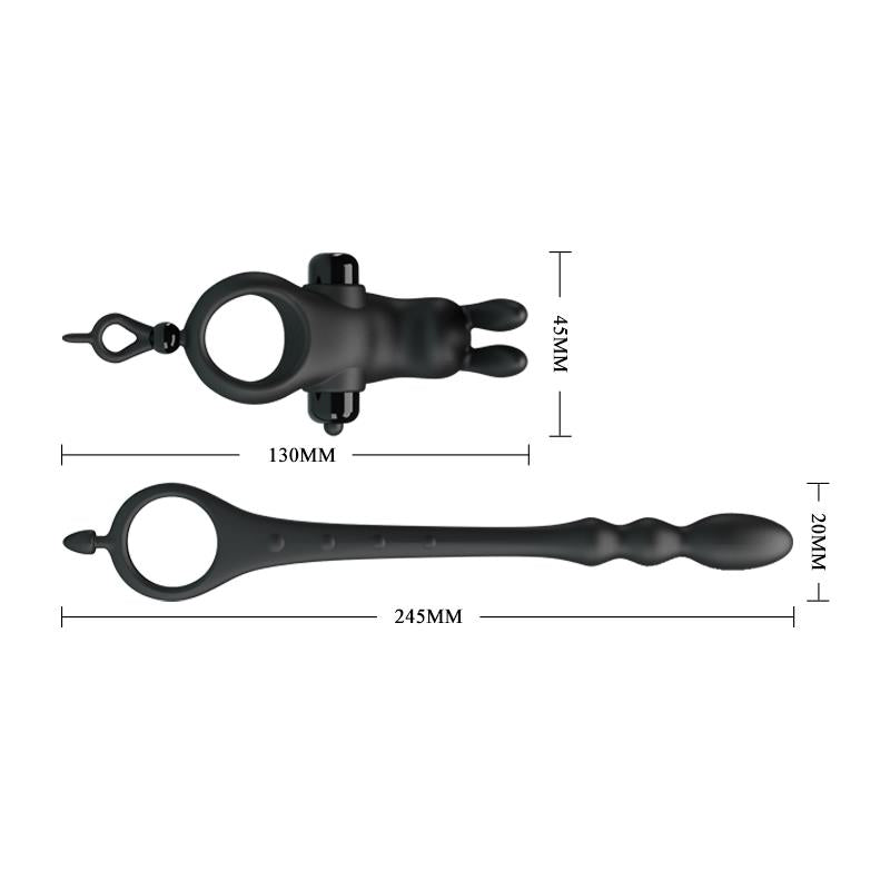 Anillo Vibrador Con Cadena Anal Desmontable